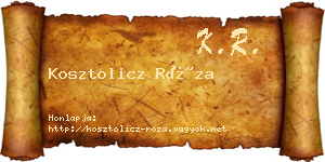 Kosztolicz Róza névjegykártya