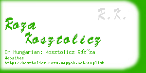 roza kosztolicz business card